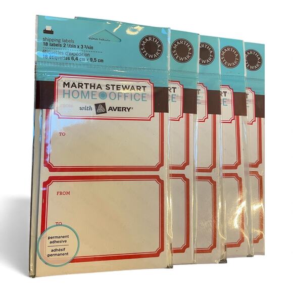 Martha Stewart Avery Shipping Labels Red Lot of 7, 126 Total Home Office 72462 - Picture 5 of 7